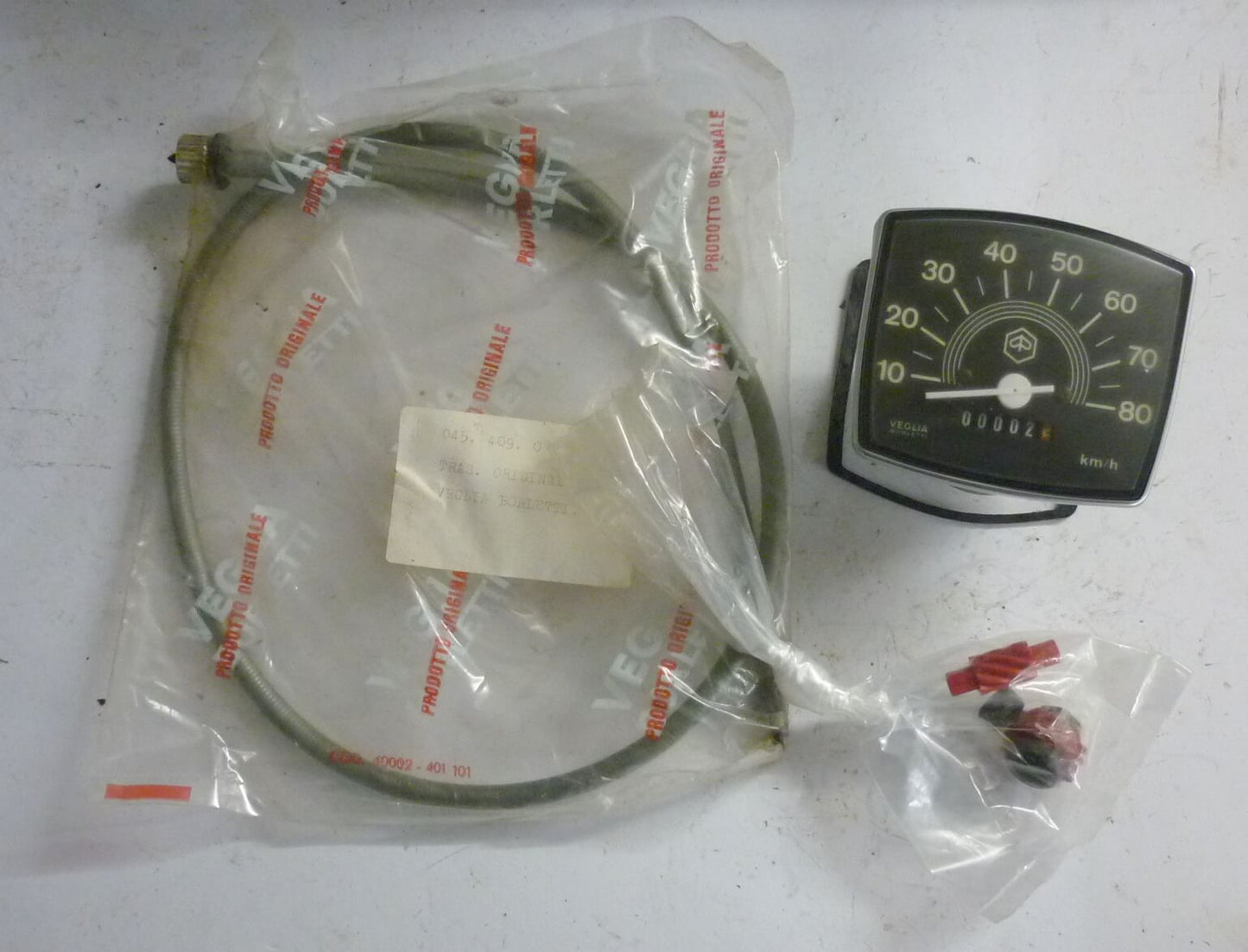 Tachometerset, VEGLIA BORLETTI, > 80 km/h, 00002 km, Vespa 50 Special - Elestart, NOS