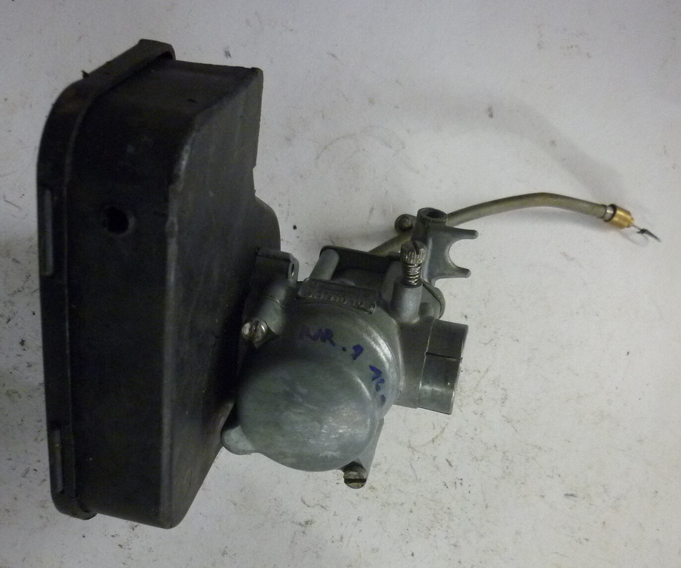 Carburettor 1 with air cleaner, DELL'ORTO, SHB 16.16, flat slider, Vespa 50 /​ N /​L /​ R /​ Special