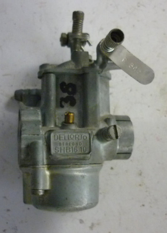 Carburettor 7, DELL'ORTO, SHB 16.10, flat slider, Vespa 50 /​ N /​L /​ R /​ Special, NOS