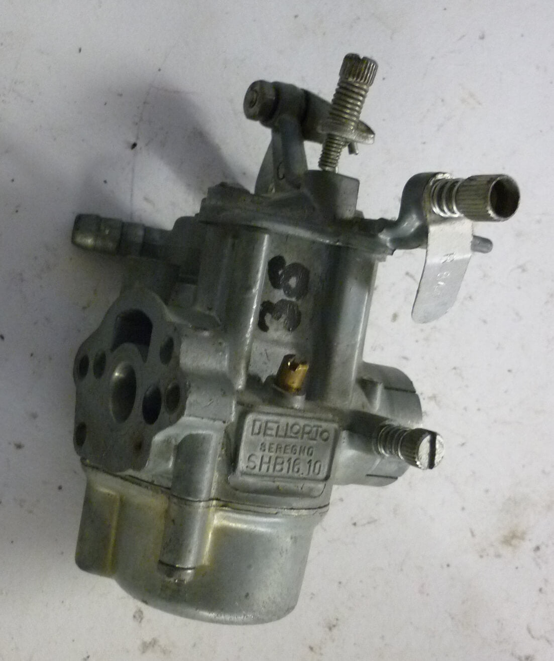 Carburettor 7, DELL'ORTO, SHB 16.10, flat slider, Vespa 50 /​ N /​L /​ R /​ Special, NOS